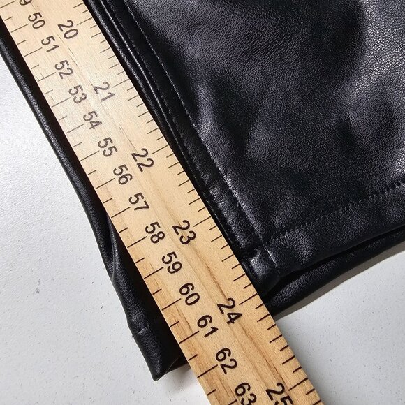 Abercrombie & Fitch Ankle Straight Ultra High Rise Pants Faux Leather Black 26/2 - Picture 8 of 11